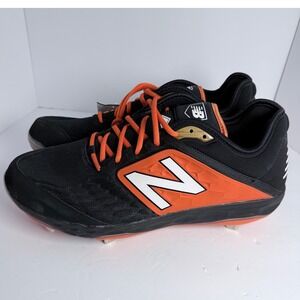 New Balance 3000v4 Metal Cleats Black Orange Baseball Cleats Metal Mens Sz 15